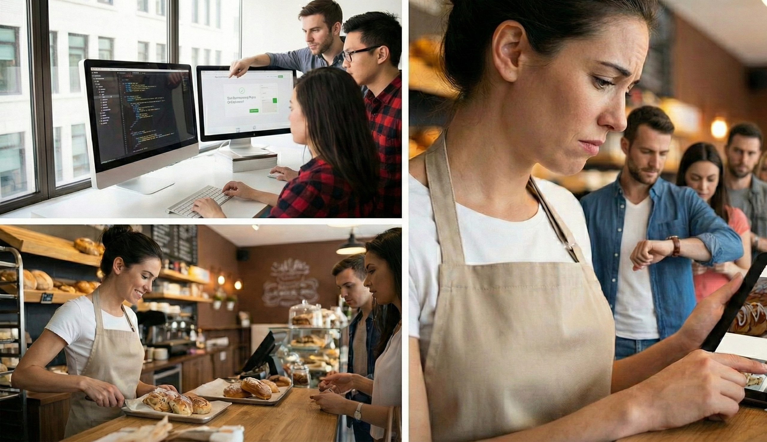 Small business owner in Ireland reviewing a website while choosing the best website builder for their needs